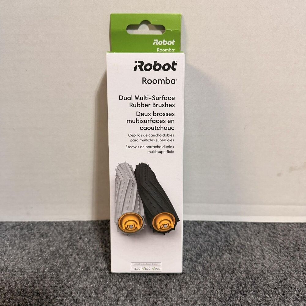 IRobot Roomba Dual Multi-Surface Rubber Brushes 2 Pack 800 900 Series Gray